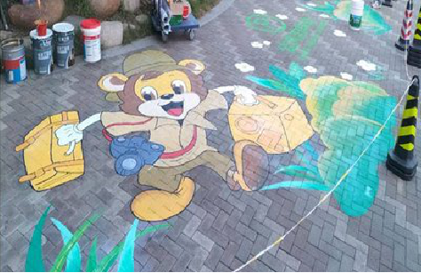 广德夏季画地面彩绘会遇到的问题