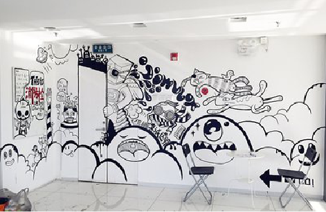 广德手绘墙并非传统涂鸦。